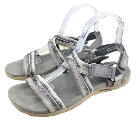 Merrell Shoes - Women's Merrell Moon Sandals Sz 9 Gray Outdoor Performance Strappy Comfort Shoes